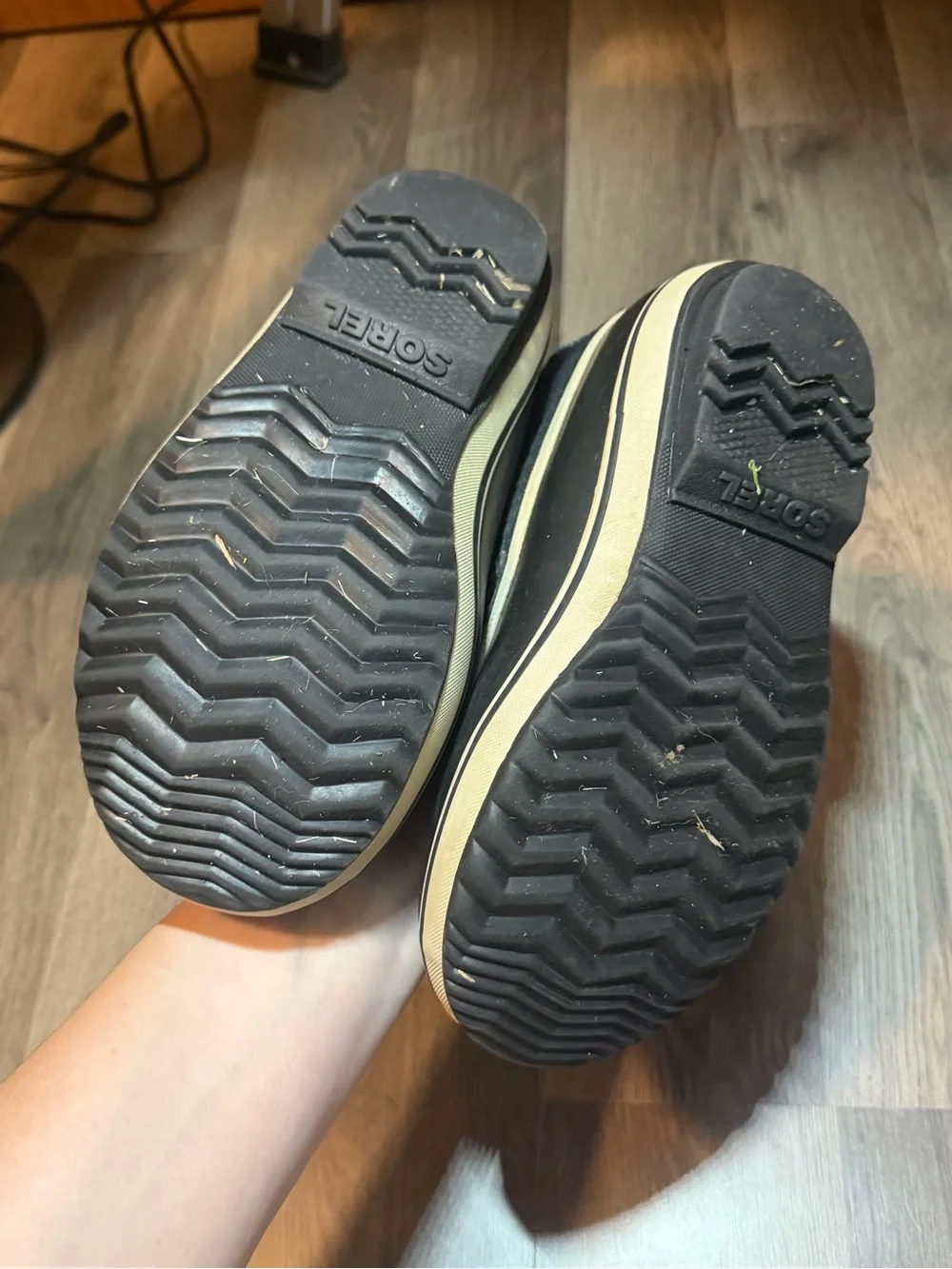 Sorel Kids Black and Cream Waterproof Snow Boots